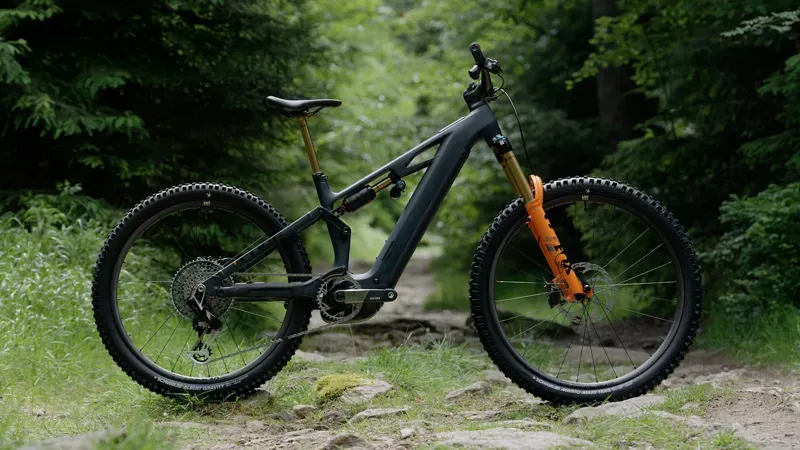 2026 Cube Stereo Hybrid One77 HPC SLT 800 E-MTB in Galaxy/Orange-1