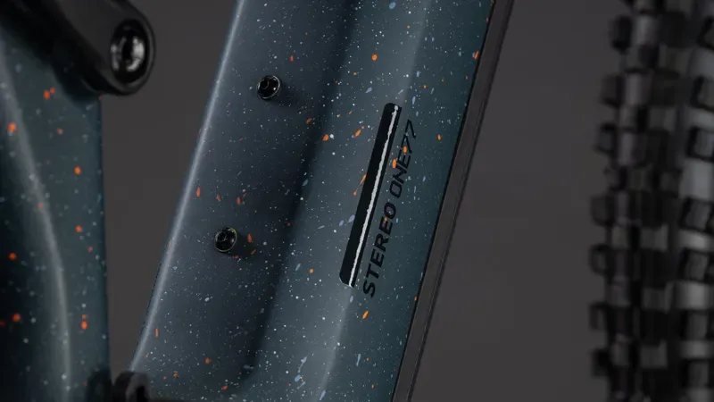 2026 Cube Stereo Hybrid One77 HPC SLT 800 E-MTB in Galaxy/Orange-4