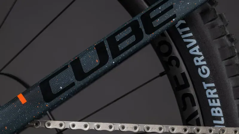 2026 Cube Stereo Hybrid One77 HPC SLT 800 E-MTB in Galaxy/Orange-6