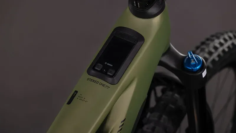 2026 Cube Stereo Hybrid One77 HPC TM 800 E-MTB in Reed Green/Matrix-2