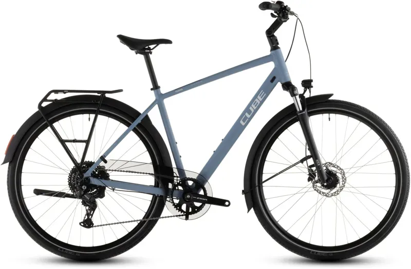 2026 Cube Touring One Hybrid Bike in Blue Bird/Grey