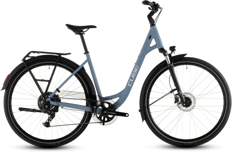 2026 Cube Touring One Hybrid Bike in Blue Bird/Grey-4