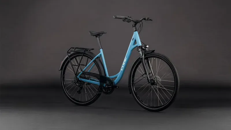 2026 Cube Touring One Hybrid Bike in Blue Bird/Grey-5