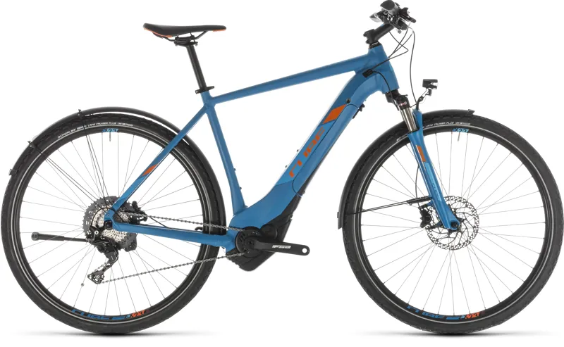 2019 Cube Cross Hybrid Race 500 Allroad Electric Bike in Blue