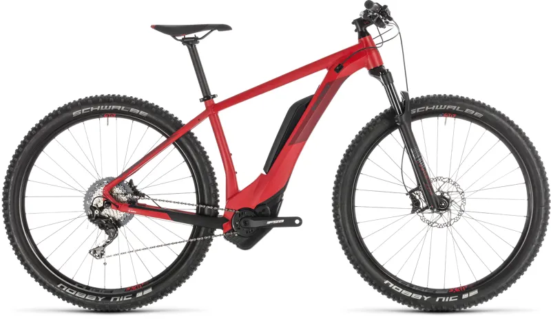 2019 Cube Reaction Hybrid Race 500 Mens Electric Mountain Bike in Red