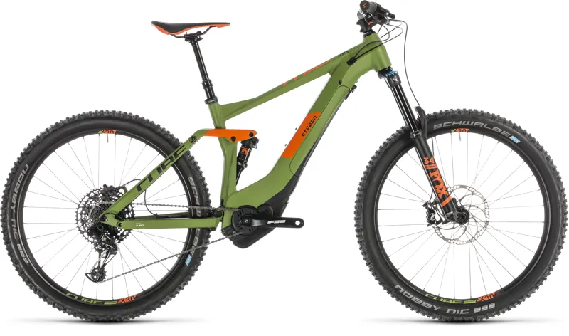 2019 Cube Stereo Hybrid 140 Race 500 Electric FS Mountainbike in Green