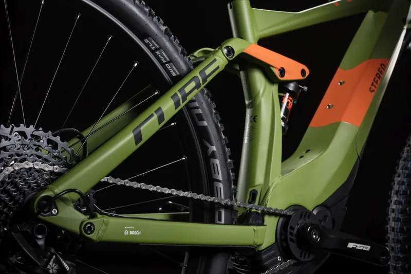 2019 Cube Stereo Hybrid 140 Race 500 Electric FS Mountainbike in Green-2