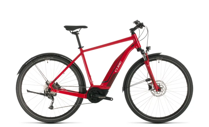 2020 Cube Nature Hybrid One 500 Allroad Electric Bike in Red