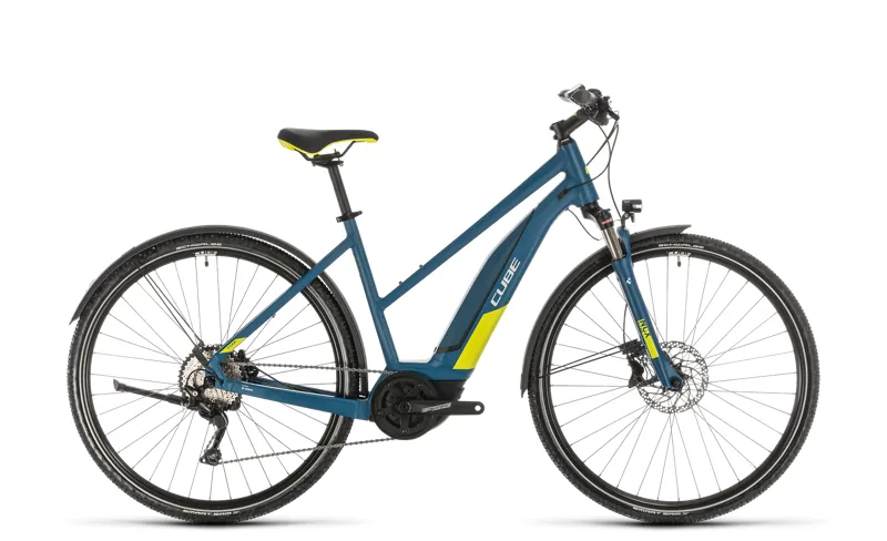 2020 Cube Nature Hybrid EXC 500 Allroad Electric Bike in Blue