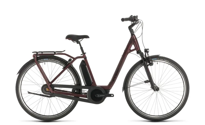 2020 Cube Town Hybrid EXC 500 Electric Hybrid Bike in Red