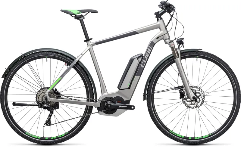 2017 CUBE CROSS ALLROAD HYBRID RACE 500 SILVER/FLASH GREEN
