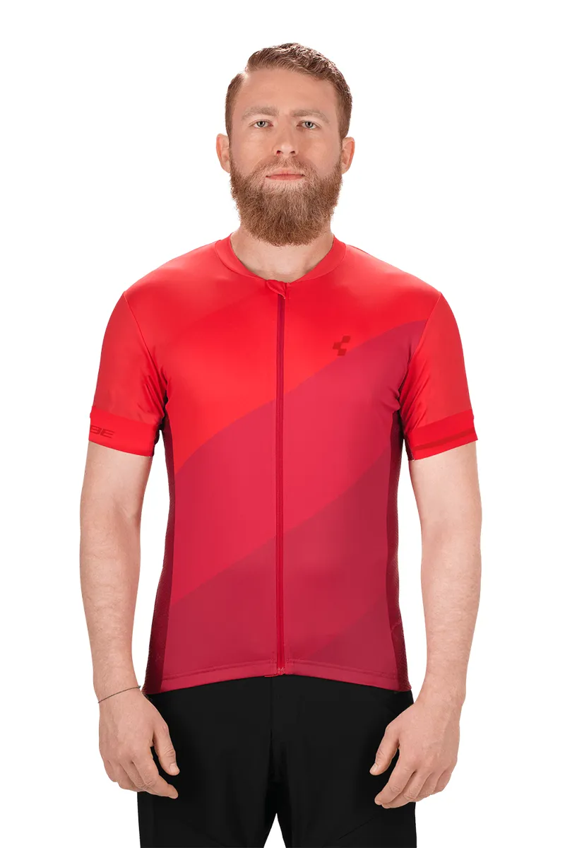 Download 2019 Cube Tour Mens Short Sleeve Full Zip Jersey in Red £49.95