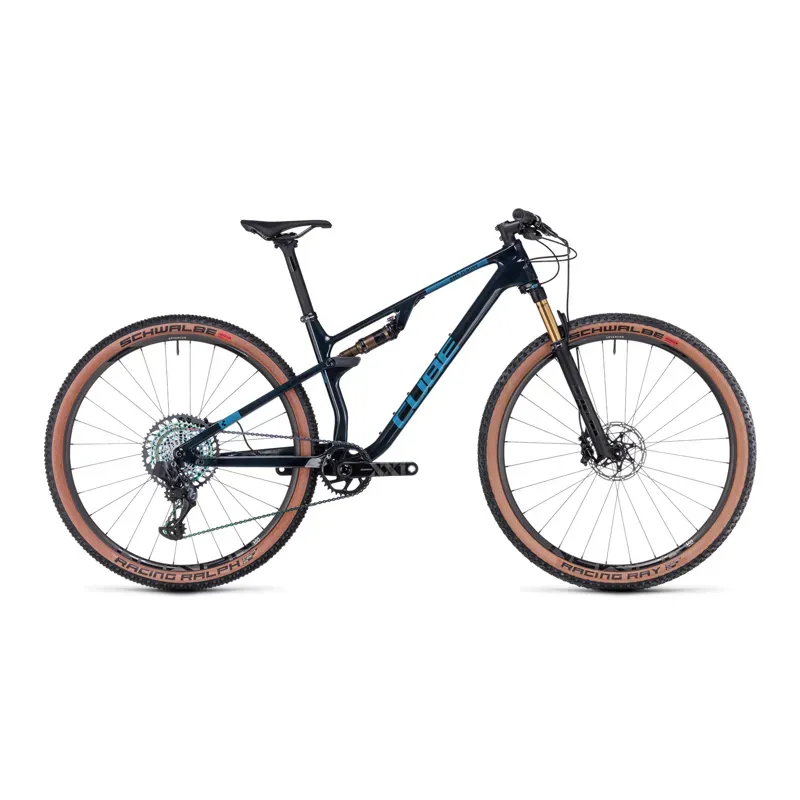 2024 Cube AMS Zero99 C:68X SLT 29 Mountain Bike in Liquid Blue