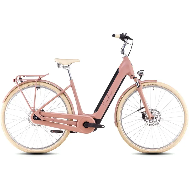 2025 Cube Ella Hybrid 500 - Electric Hybrid Bike - Old Pink / Plum