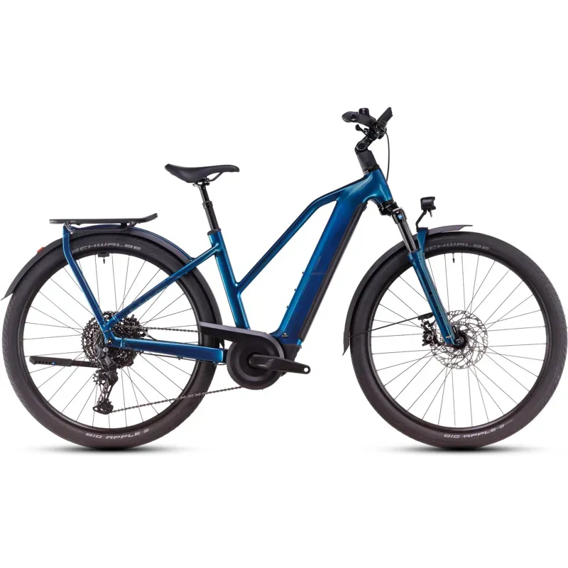 2025 Cube Kathmandu Hybrid EX 800 Trapeze - Electric Hybrid Bike - Electric Blue / Chrome