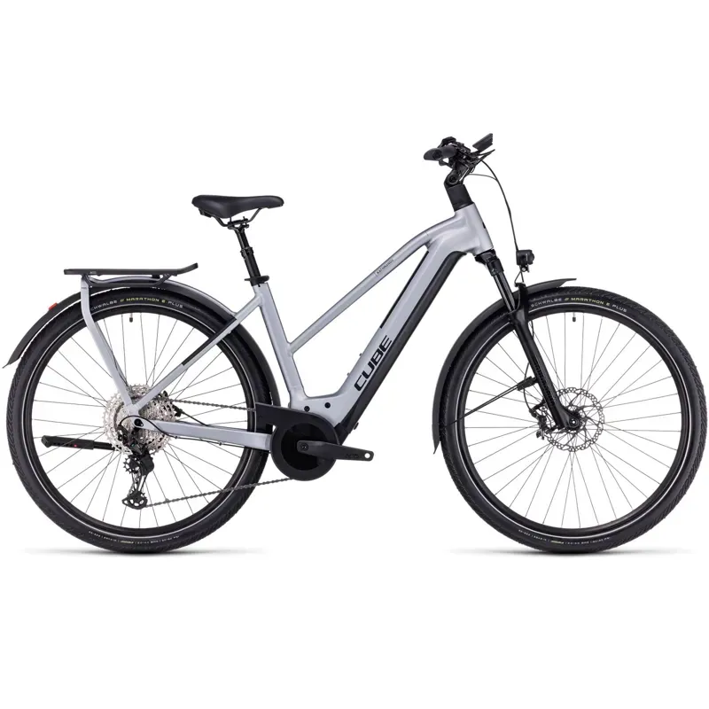 2024 Cube Kathmandu Hybrid SLX 750 Trekking eBike in Polar Silver-1