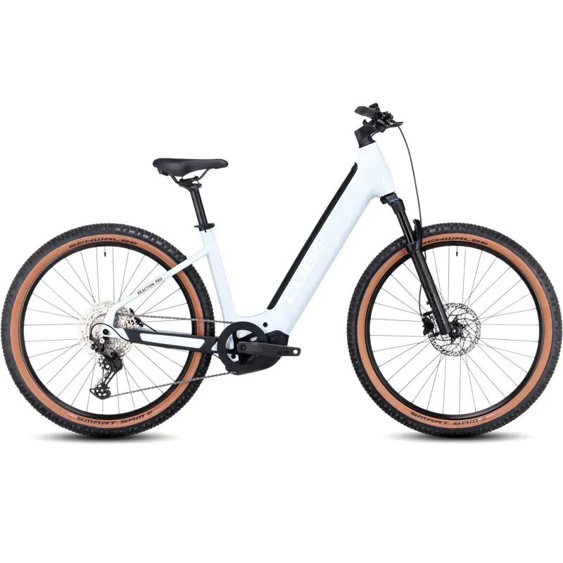 2024 Cube Reaction Hybrid Pro 500 Electric Mountain Bike in Flash White-1