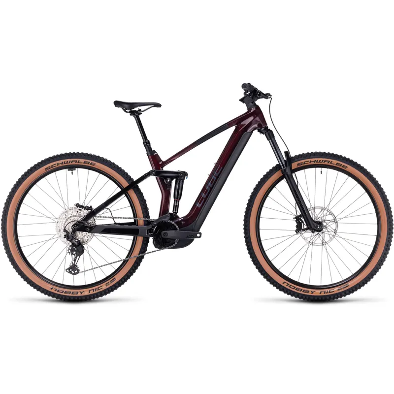 Cube Stereo Hybrid 140 HPC Race 750 eMountain Bike in Liquid Red