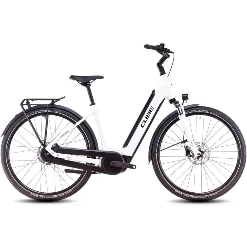 2025 Cube Supreme Hybrid Comfort One 500 Easy Entry - Electric Hybrid Bike - Metallic White / Black