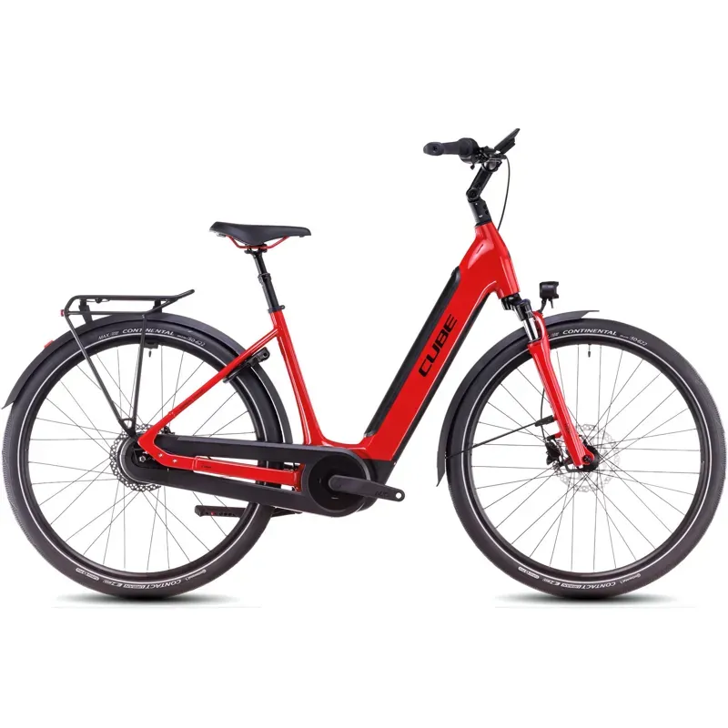 2025 Cube Supreme Hybrid Comfort Pro 625 Easy Entry - Electric Hybrid Bike - Fire Red / Black