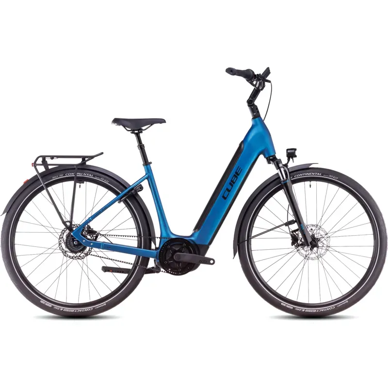 2025 Cube Supreme Hybrid Deluxe One 625 Easy Entry - Electric Hybrid Bike - Electric Blue / Black