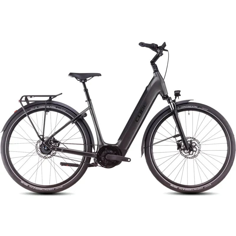 2025 Cube Supreme Hybrid Deluxe One 625 Easy Entry - Electric Hybrid Bike - Slate Black / Black