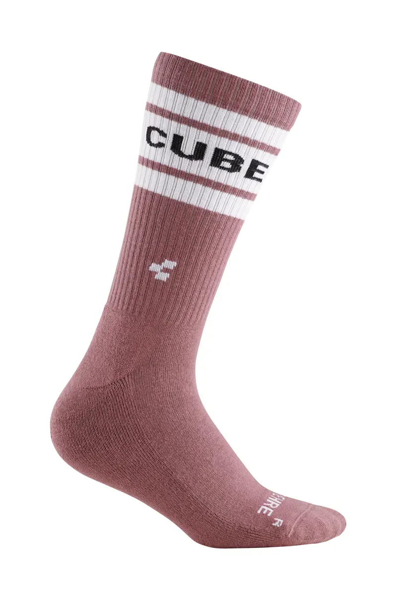 Cube After Race High Cut Socks in Light Red