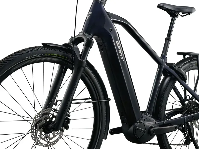 Giant AnyTour E+ 4 DD Electric Commuter Bike in Cold Night-2