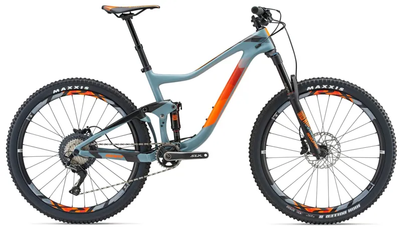 2018 TRANCE ADVANCED 2 CARBON TRAIL BIKE, MATT GREY/NEON ORANGE