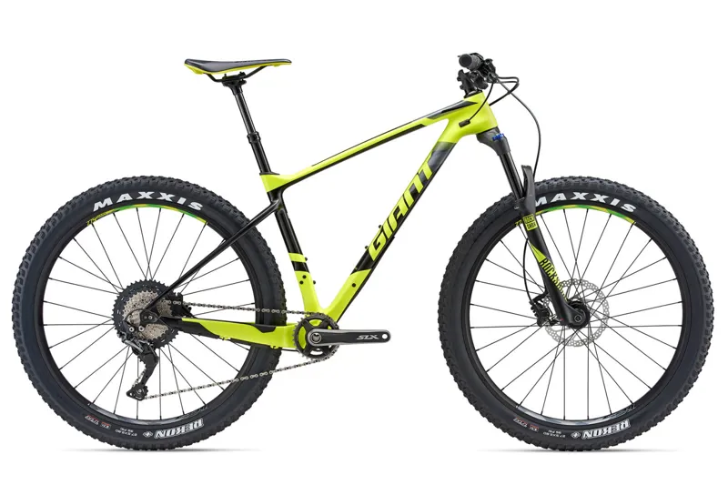 2018 GIANT XTC ADVANCED +2 CARBON DISC TRAIL XC HARD TAIL BIKE YELLOW
