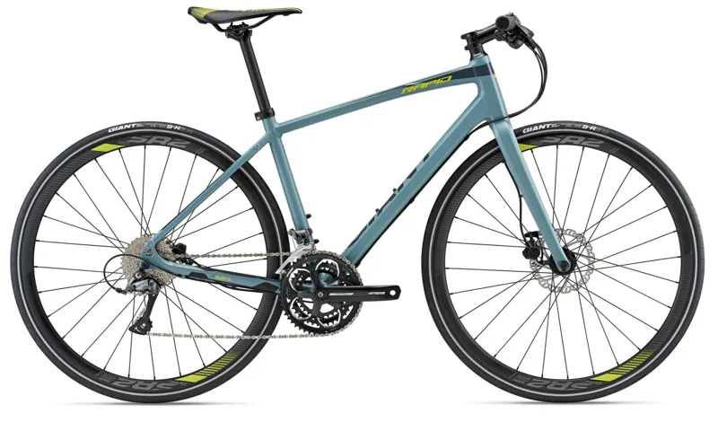 2018 GIANT RAPID 3 FLAT BAR ALLOY ROAD BIKE SATIN GREY YELLOW