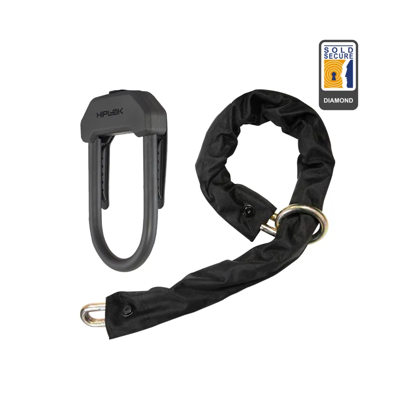 Hiplok DXXL D-Lock and Chain Combo - Black