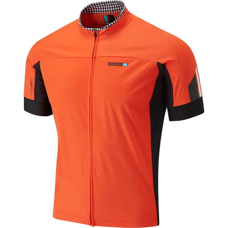 Madison RoadRace Mens Short Sleeved Windtech Jersey in Red-1