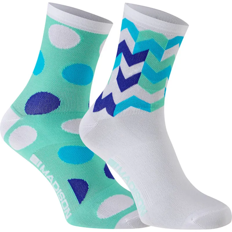 Madison Sportive 2 Pack Womens Mid Socks in Blue-1