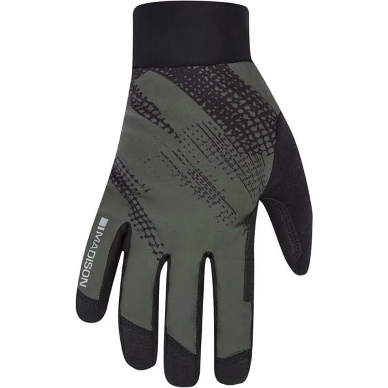 MADISON Flux Waterproof Trail Gloves midnight green perforated bolts