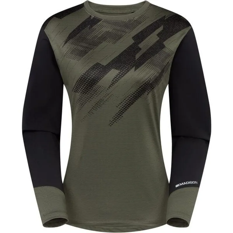 MADISON Flux LS Women's MGN/BK Midnight Green/ Black JERSEY