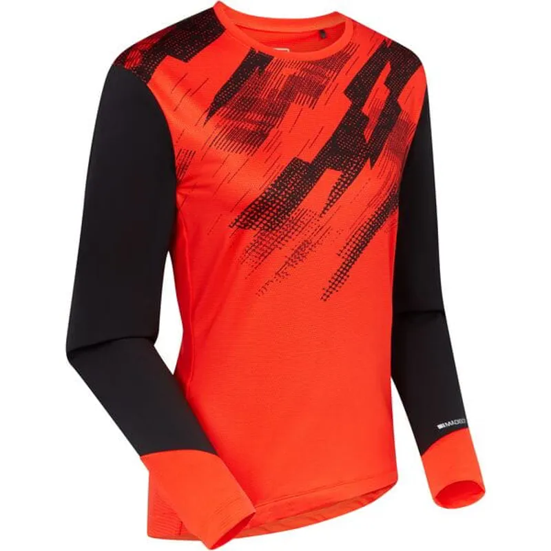 Madison Flux Women's Long Sleeve Trail Jersey In Magma Red/Black-1