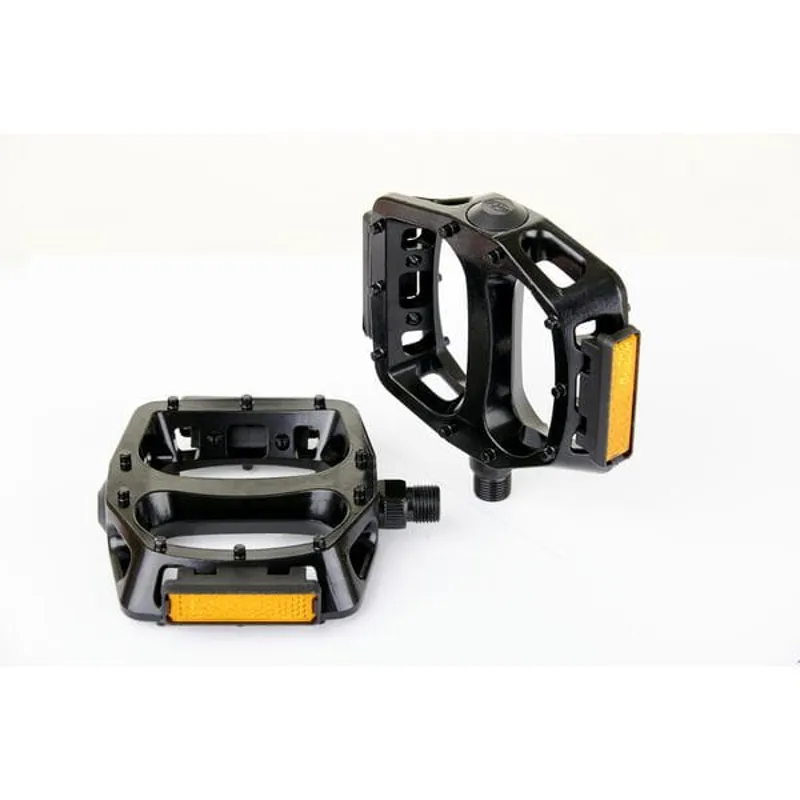 MPART Alloy Plat Pedals W/Moulded Pins 9/ 16 Black 9/16 inches-1