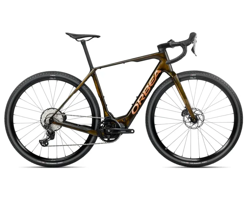 Orbea Denna M20 E-Road Bike In Caramel Carbon View/Golden Sand Gloss