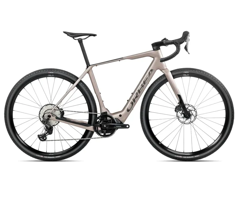 2025 Orbea Denna M20 E-Road Bike In Nickel Matt/Carbon Raw Gloss
