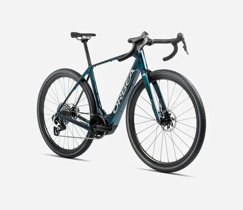 2025 Orbea Denna M31e E-Road Bike In Escape Green Gloss/Foggy Matt-1
