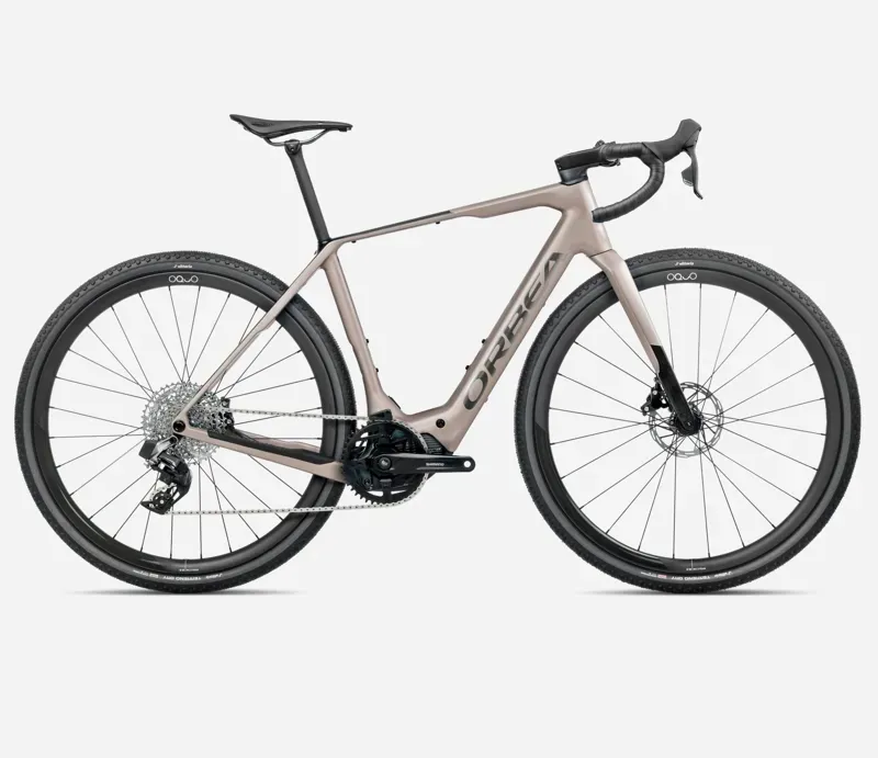 2025 Orbea Denna M31e E-Road Bike In Nickel Matt/Carbon Raw Gloss