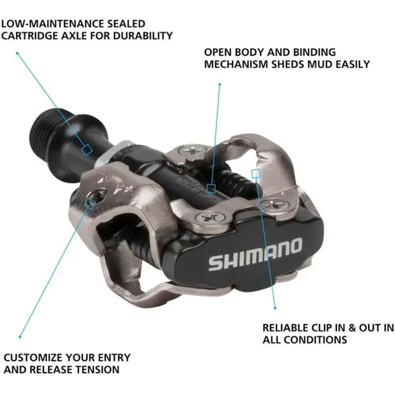 Shimano PD-M540 MTB SPD pedals - two sided mechanism - Black-1