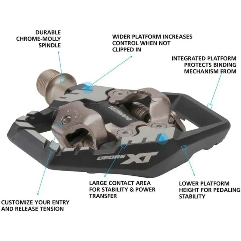 SHIMANO PEDAL XT PD-M8120 Trail Wide SPD pair-1