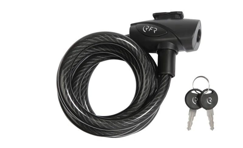 RFR Spiral 12x1800mm Cable Lock in Black