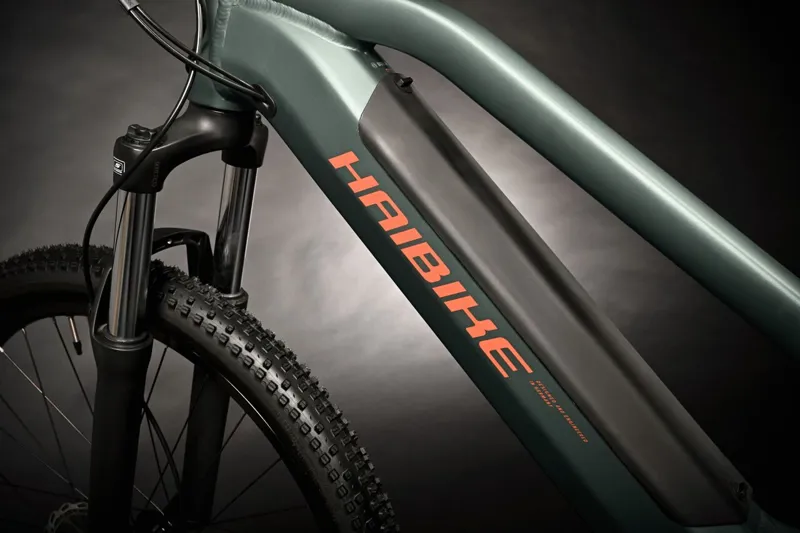 2024 Haibike Alltrack Youth - Electric Kid's Bike - Olive / Orange-5