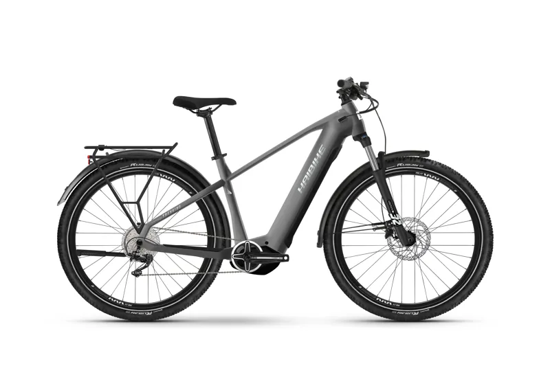 2024 Haibike Trekking 4 - High - Electric Hybrid Bike - Dark Silver / Pearl