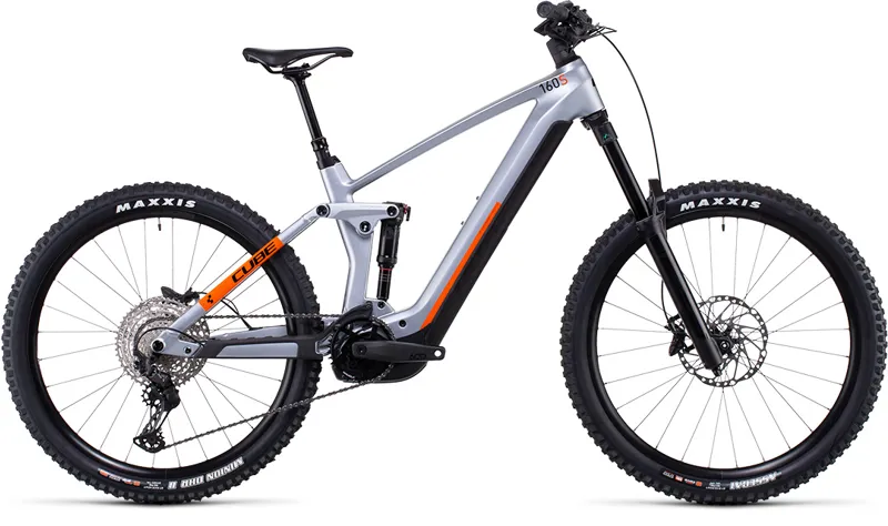2022 Cube Stereo Hybrid 160 HPC SL 27.5 eMountain Bike in Silver