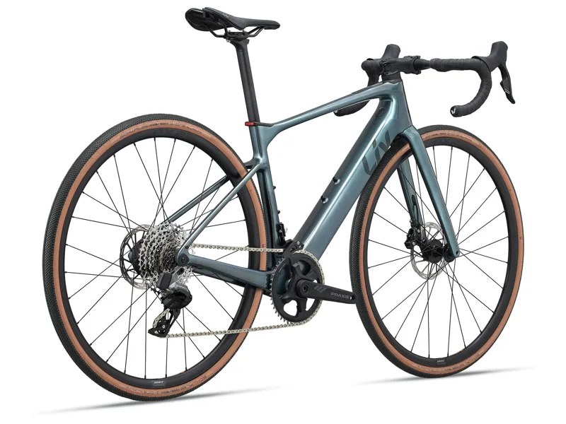 2025 Liv Avail Advanced E+ Elite AR - Lightweight Electric All-Road Bike - Gloss Silver Pine-2