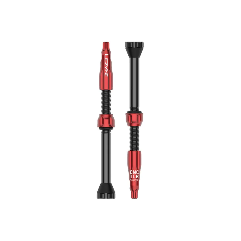 Lezyne CNC TLR 60mm Tubeless Valves in Red